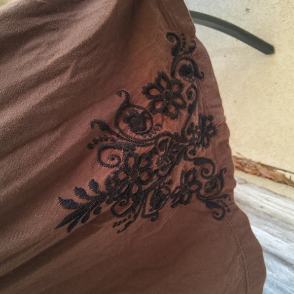 Johhny Was L.A. Brown Dress With Black Embroidery Size Large - Picture 6 of 10